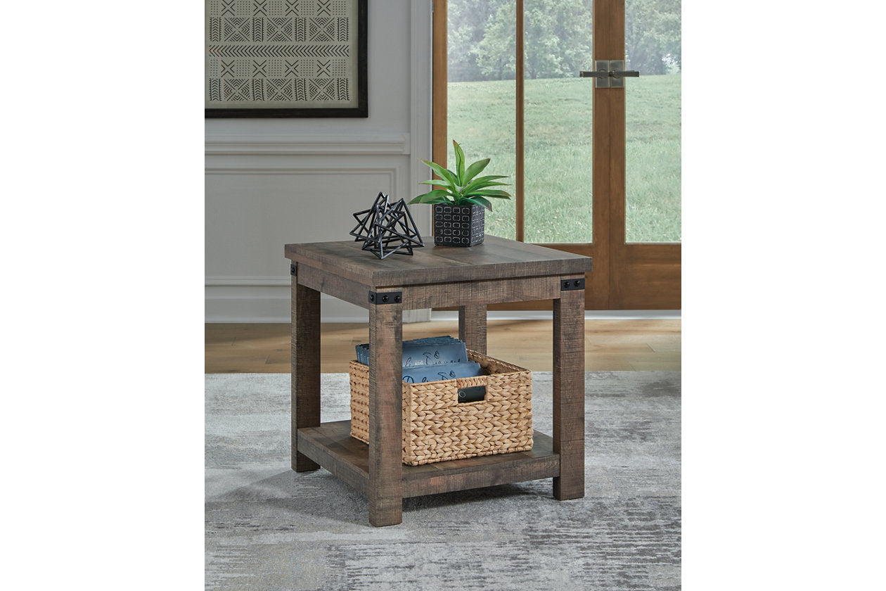 Hollum Rustic Brown End Table from Ashley - Luna Furniture