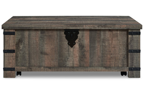 Hollum Rustic Brown Lift-Top Coffee Table from Ashley - Luna Furniture