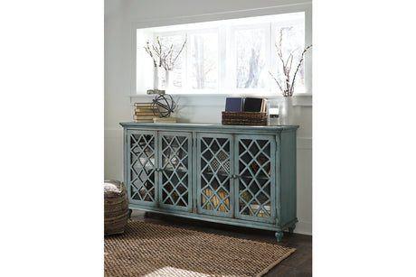 Mirimyn Antique Teal Accent Cabinet from Ashley - Luna Furniture