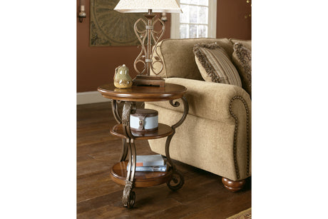 Nestor Medium Brown Chairside End Table -  - Luna Furniture