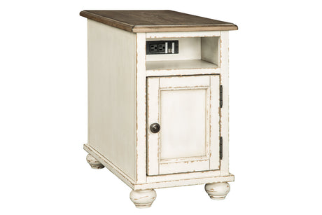 Realyn White/Brown Chairside End Table from Ashley - Luna Furniture