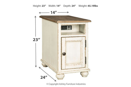 Realyn White/Brown Chairside End Table from Ashley - Luna Furniture