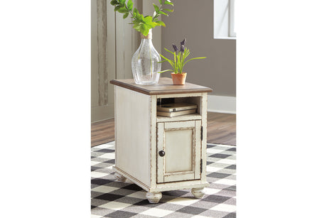 Realyn White/Brown Chairside End Table from Ashley - Luna Furniture