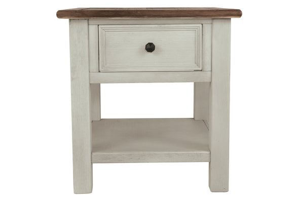 Bolanburg Two-tone Chairside End Table with USB Ports & Outlets