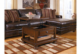 Porter Rustic Brown Coffee Table with Lift Top - Ashley - Luna Furniture
