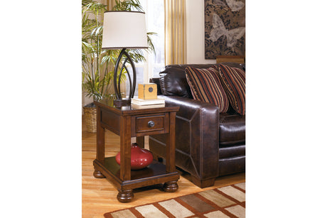 Porter Rustic Brown Chairside End Table - Ashley - Luna Furniture