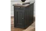 Tyler Creek Grayish Brown/Black Chairside End Table with USB Ports & Outlets