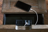 Tyler Creek Grayish Brown/Black Chairside End Table with USB Ports & Outlets from Ashley - Luna Furniture