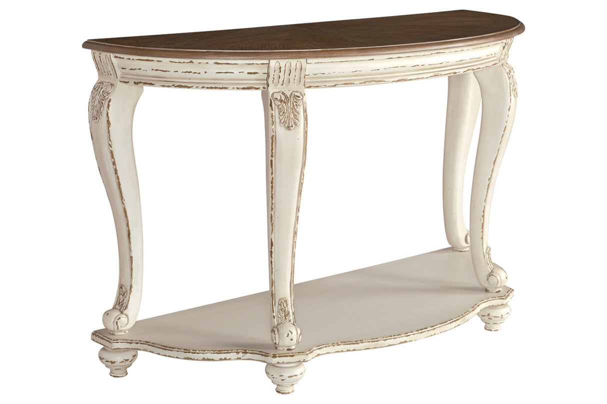 Realyn White/Brown Sofa Table from Ashley - Luna Furniture
