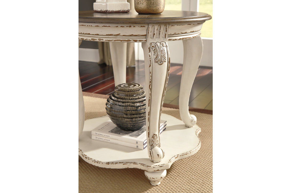Realyn White/Brown End Table -  - Luna Furniture