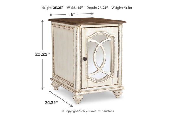 Realyn White/Brown Chairside End Table