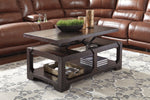 Rogness Rustic Brown Coffee Table with Lift Top