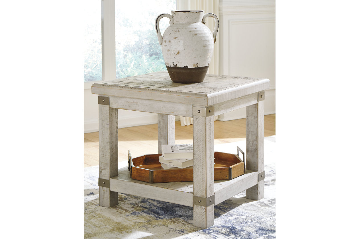 Carynhurst White Wash Gray End Table from Ashley - Luna Furniture