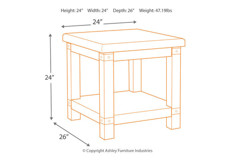 Carynhurst White Wash Gray End Table from Ashley - Luna Furniture