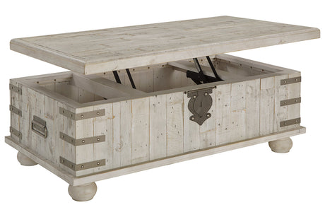 Carynhurst White Wash Gray Coffee Table with Lift Top from Ashley - Luna Furniture