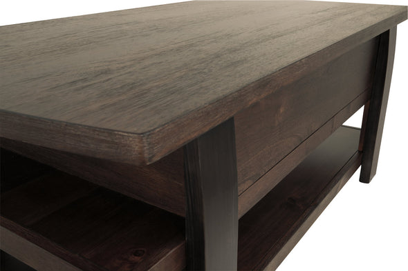 Vailbry Brown Coffee Table with Lift Top