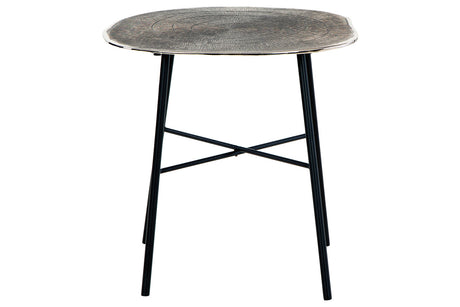 Laverford Chrome/Black End Table from Ashley - Luna Furniture