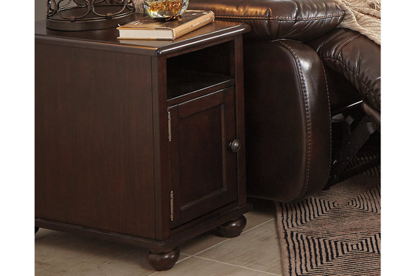 Barilanni Dark Brown Chairside End Table with USB Ports & Outlets