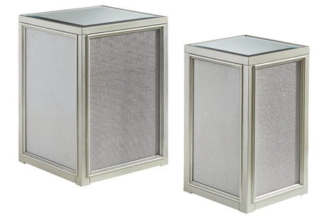 Traleena Silver Finish Nesting End Table from Ashley - Luna Furniture