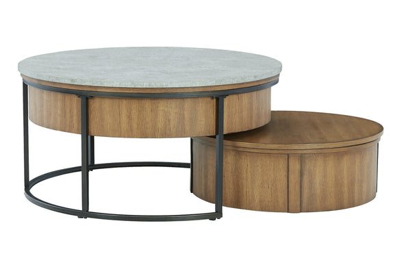 Fridley Gray/Brown/Black Nesting Coffee Table, Set of 2