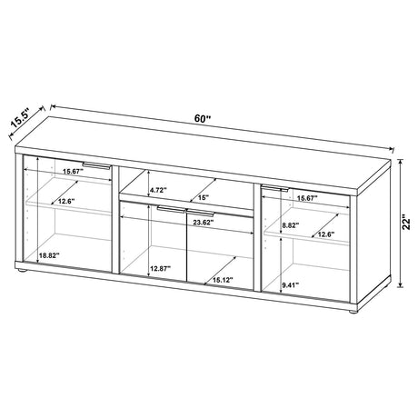 Tabby Mango 4-Door Engineered Wood 60" TV Stand from Coaster - Luna Furniture