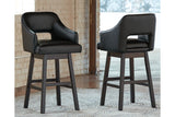 Tallenger Black/Dark Brown Bar Height Barstool, Set of 2 from Ashley - Luna Furniture