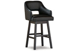 Tallenger Black/Dark Brown Bar Height Barstool, Set of 2 from Ashley - Luna Furniture