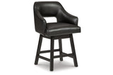 Tallenger Black/Dark Brown Counter Height Barstool, Set of 2 from Ashley - Luna Furniture