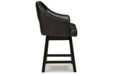 Tallenger Black/Dark Brown Counter Height Barstool, Set of 2 from Ashley - Luna Furniture