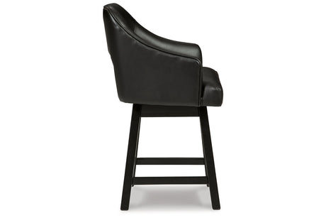 Tallenger Black/Dark Brown Counter Height Barstool, Set of 2 from Ashley - Luna Furniture