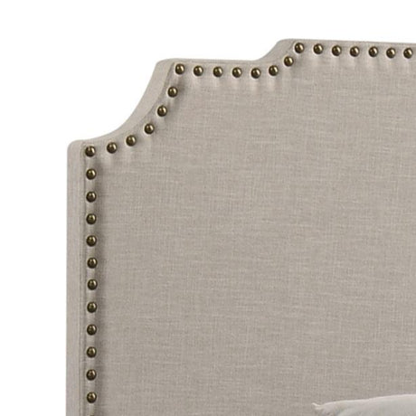 Tamarac Beige Upholstered Nailhead Queen Bed from Coaster - Luna Furniture