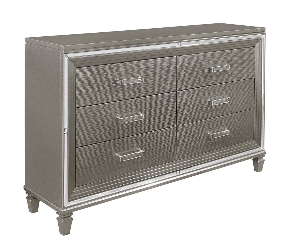 Tamsin Silver/Gray Metallic LED Upholstered Storage Platform Bedroom Set - Luna Furniture Tamsin Silver/Gray Metallic LED Upholstered Storage Platform Bedroom Set - Luna Furniture