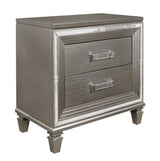 Tamsin Silver/Gray Metallic Nightstand from Homelegance - Luna Furniture