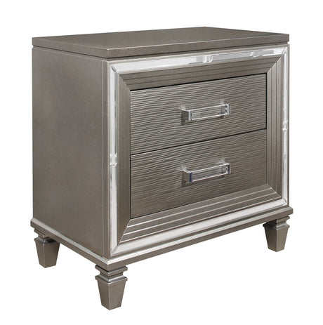 Tamsin Silver/Gray Metallic Nightstand from Homelegance - Luna Furniture