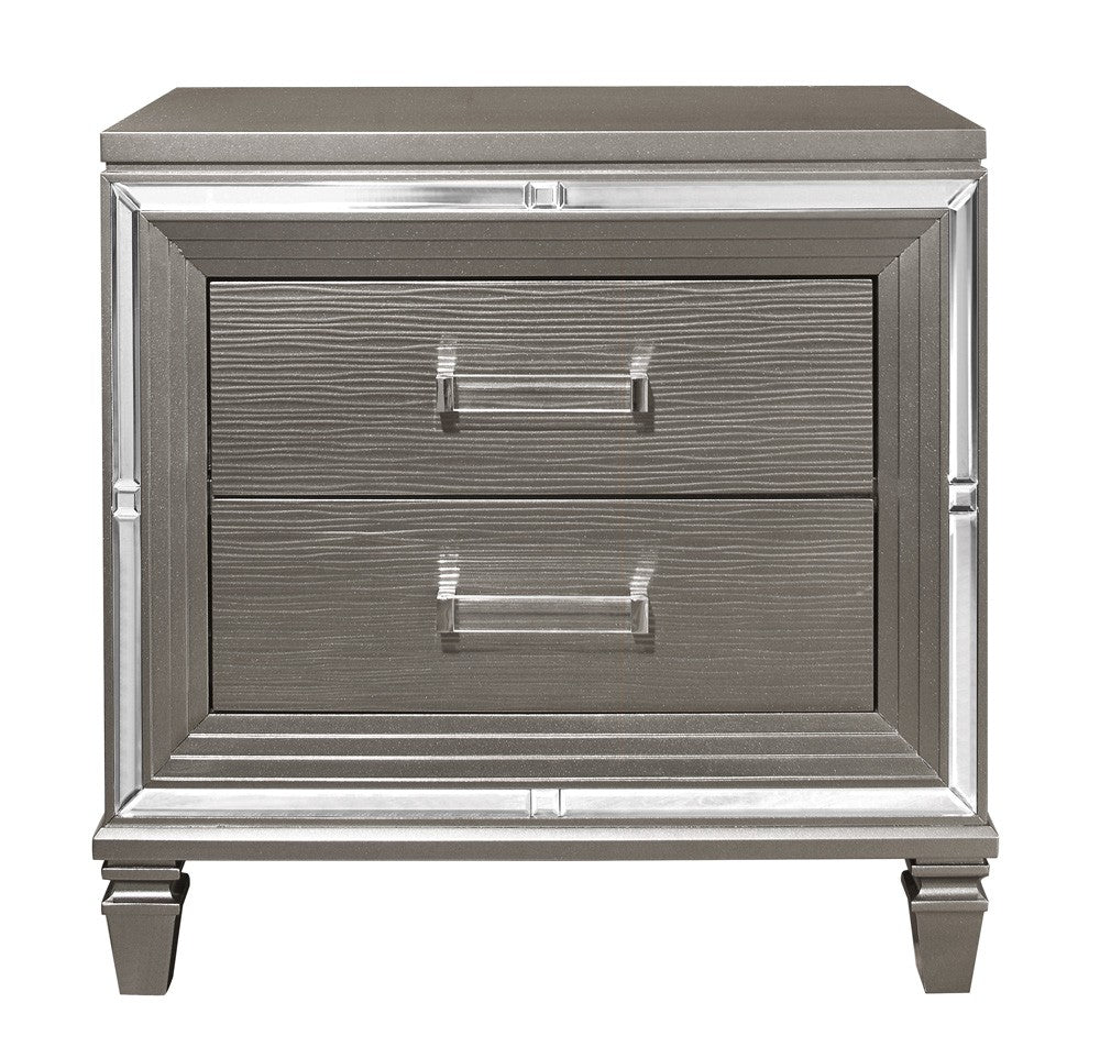 Tamsin Silver/Gray Metallic Nightstand from Homelegance - Luna Furniture