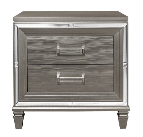 Tamsin Silver/Gray Metallic Nightstand from Homelegance - Luna Furniture