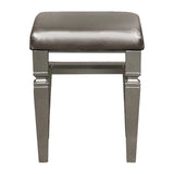 Tamsin Silver/Gray Metallic Vanity Stool from Homelegance - Luna Furniture