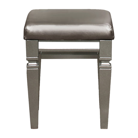 Tamsin Silver/Gray Metallic Vanity Stool from Homelegance - Luna Furniture