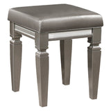 Tamsin Silver/Gray Metallic Vanity Stool from Homelegance - Luna Furniture