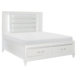 Tamsin White LED Upholstered Storage Platform Bedroom Set from Homelegance - Luna Furniture
