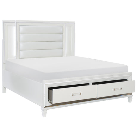 Tamsin White LED Upholstered Storage Platform Bedroom Set from Homelegance - Luna Furniture