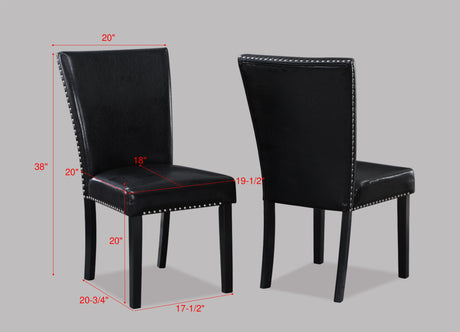Tanner White/Black Dining Chair, Set of 2 from Crown Mark - Luna Furniture