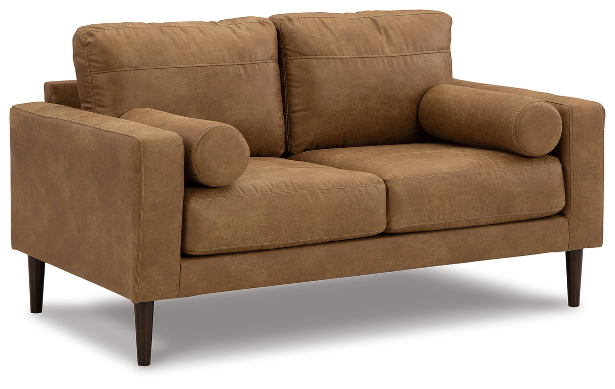 Telora Caramel Loveseat from Ashley - Luna Furniture