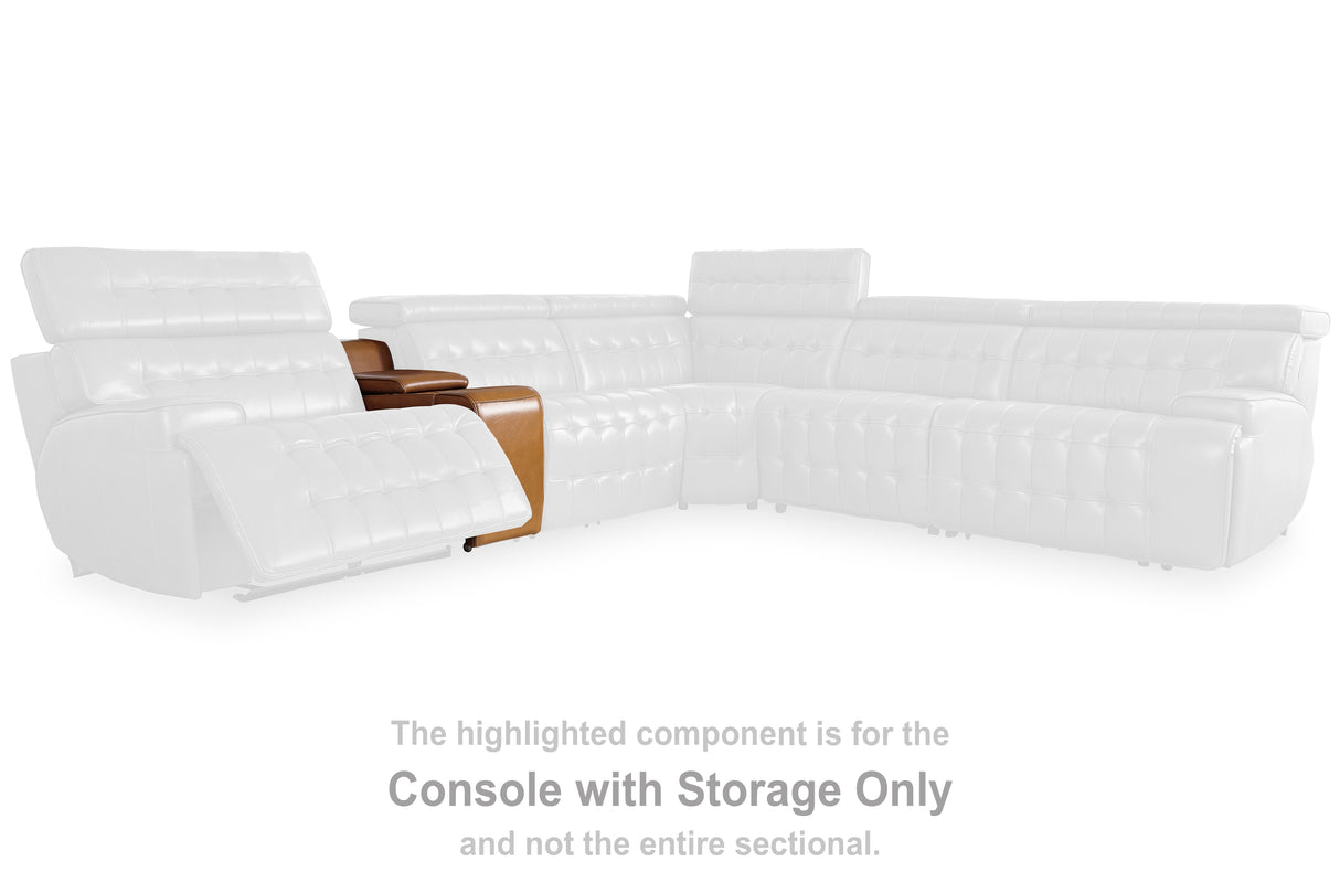 Temmpton Chocolate Console with Storage from Ashley - Luna Furniture