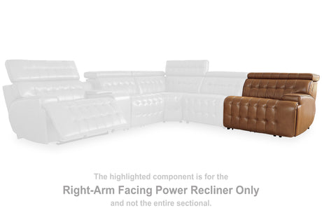 Temmpton Chocolate Right-Arm Facing Power Recliner from Ashley - Luna Furniture