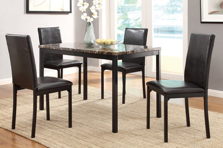 Tempe Brown/Black Marble-Top Dining Set from Homelegance - Luna Furniture