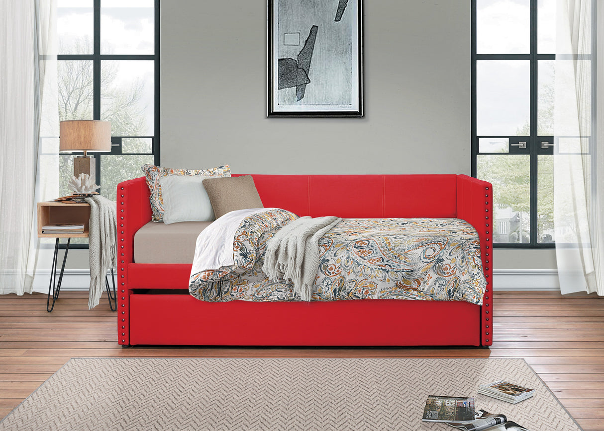 Therese Red Daybed with Trundle from Homelegance - Luna Furniture