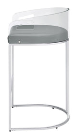 Thermosolis Gray and Chrome Acrylic Back Bar Stools, Set of 2 from Coaster - Luna Furniture