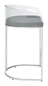 Thermosolis Gray and Chrome Acrylic Back Bar Stools, Set of 2 from Coaster - Luna Furniture