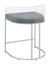 Thermosolis Gray and Chrome Acrylic Back Counter Height Stools, Set of 2 from Coaster - Luna Furniture